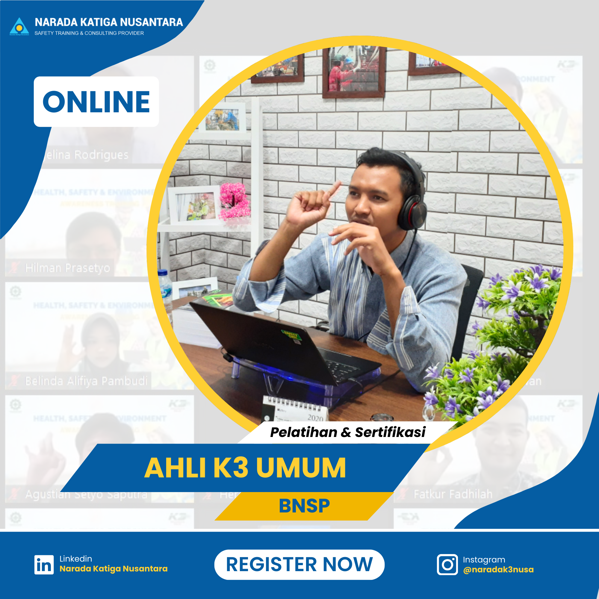 Pelatihan Ahli K3 Umum BNSP - Online
