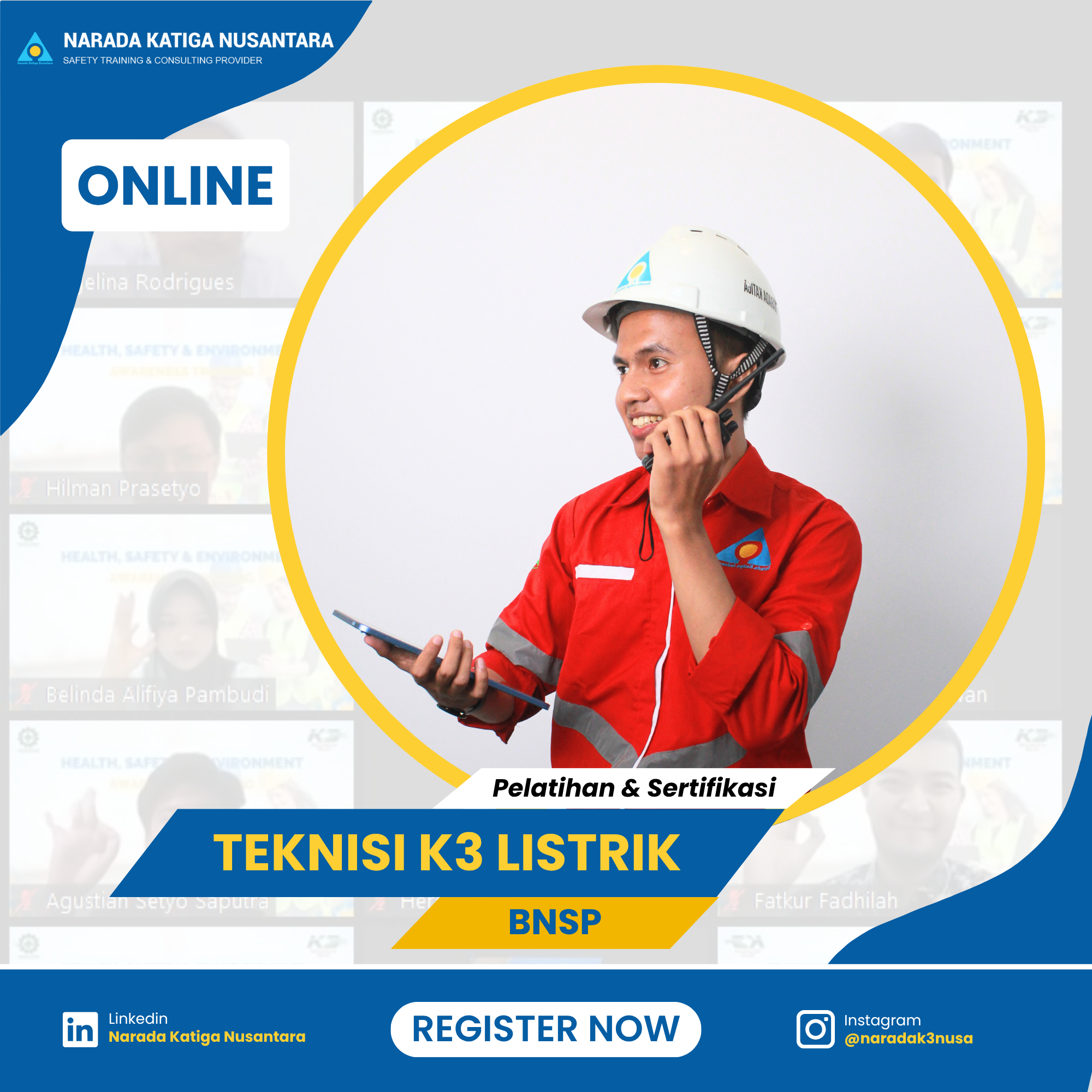 Pelatihan Teknisi K3 Listrik BNSP - Online